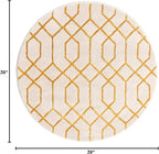 Unique Loom Glam Collection Area Rug - Trellis (3' 3" Round, White Gold/ Gold)