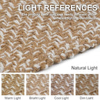 Collive Hallway Runner Rug, 2' x 6' Hand Woven Reversible Washable Entryway Rugs, Tan Cotton Modern Laundry Room Carpet Long Farmhouse Carpets for Bathroom Sink Foyer Bedroom