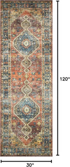Loloi Skye Collection SKY-11 Rust/Blue 2'-6" x 10'-0" Runner Rug