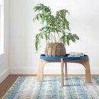 Dash and Albert Paint Chip Wool Area Rug - 3' x 5' Blue Graphic Hand Micro Hooked Accent Rug - Durable, High Traffic Areas Hallway, Living Room, Stairs