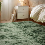 Andency Soft Area Rugs for Living Room Bedroom, 4x6 Fluffy Shaggy Bedside Rug, Non-Slip Large Shag Fuzzy Plush Carpets for Bedroom Kids Dorm Nursery Home Decor Aesthetic, Tie-Dyed Army Green