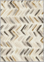 Washable 5x7 Chevron Rug Living Room, Modern Abstract Art Design Area Rugs for Bedroom, Chevron Home Decor Carpet, Low Pile, Non Slip, Kids & Pet Friendly (N4194)