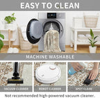 Easy-Going Area Rug 4x6 Washable Boho Neutral Rugs for Living Room Non-Slip Bedroom Rug Low Pile Lightweight Floral Brown Print Vintage Throw Rug for Dining Room Bathroom Kitchen Home Office Carpet
