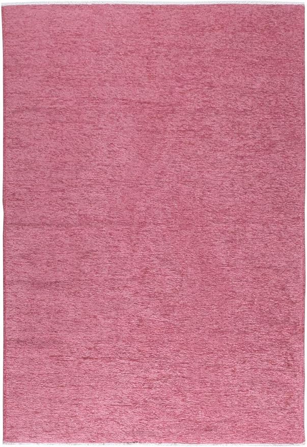 Alfa Rich 7x10 Dark Pink Washable Area Rugs for Living Room Bedroom Kitchen Girls Cotton Decor Rug