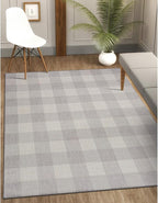 CAMILSON Outdoor Rug - Modern Area Rugs for Indoor and Outdoor Patios, Kitchen and Hallway mats - Easy Cleaning Non Shedding Washable Outside Carpet (6x9, Buffalo - Grey/White)
