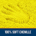 OLANLY Bathroom Rugs 36x24, Extra Soft Absorbent Chenille Bath Rugs, Rubber Backing Quick Dry, Machine Washable Bath Mats for Bathroom Floor, Tub and Shower, Home Decor Accessories, Lemon Yellow
