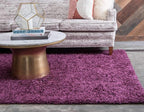 Unique Loom Solid Shag Collection Area Rug (5' 1" x 8' Rectangle Eggplant Purple)