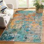 Lahome Modern Abstract Area Rug - 4x6 Colorful Rug for Bedroom Soft Washable Rugs for Living Room Dining Room Non Slip, Contemporary Indoor Carpet for Nursery Office Apartment Playroom Kitchen