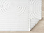 Annabel Modern Geometric Area Rug for Living Room, 4x6 Contemporary Arched Linear Cream Neutral Rug, Stain Resistant Non-Shedding Carpet for Bedroom, Dining Room or Kitchen (4' x 6', Cream)