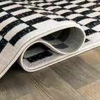 Rugshop Black and White Checkered Area Rug – High-Contrast Grid Pattern Carpet for Living Room, Bedroom, or Dorm – Trendy Contemporary Soft Floor Décor 4' x 6' Black