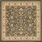 Unique Loom Sialk Hill Collection Area Rug - Washington (7' 10" Square Green/Hunter Green)