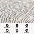 Rugshop Bohemian Stripe Lines Washable Non Slip Area Rug 5' x 7' Ivory