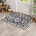 Dripex Vintage Washable Rug 2x3 Indoor Door Mat Non-Slip Entryway Rug Distressed Low-Pile Small Rug for Front Entrance Bathroom Rug Kitchen Living Room Bedroom