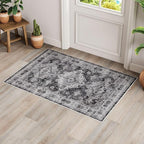 Dripex Vintage Washable Rug 2x3 Indoor Door Mat Non-Slip Entryway Rug Distressed Low-Pile Small Rug for Front Entrance Bathroom Rug Kitchen Living Room Bedroom