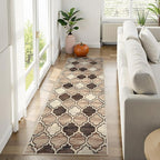 Lahome Moroccan Washable Kitchen Runner Rug - 2x6 Carpet Runners for Hallway 6Ft Non-Slip Throw Soft Laundry Room Print Distressed Modern Rug Runner for Bathroom Bedroom Entryway Living Room