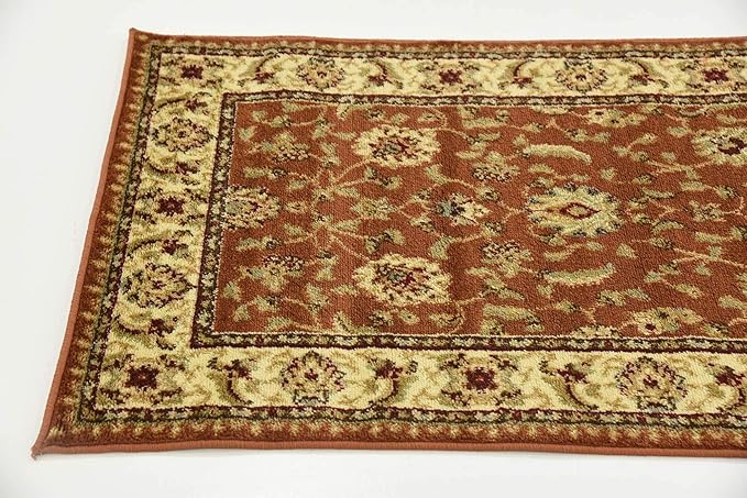 Unique Loom Voyage Collection Traditional Oriental Classic Intricate Design Area Rug (2' 7 x 10' 0 Runner, Terracotta/Ivory)