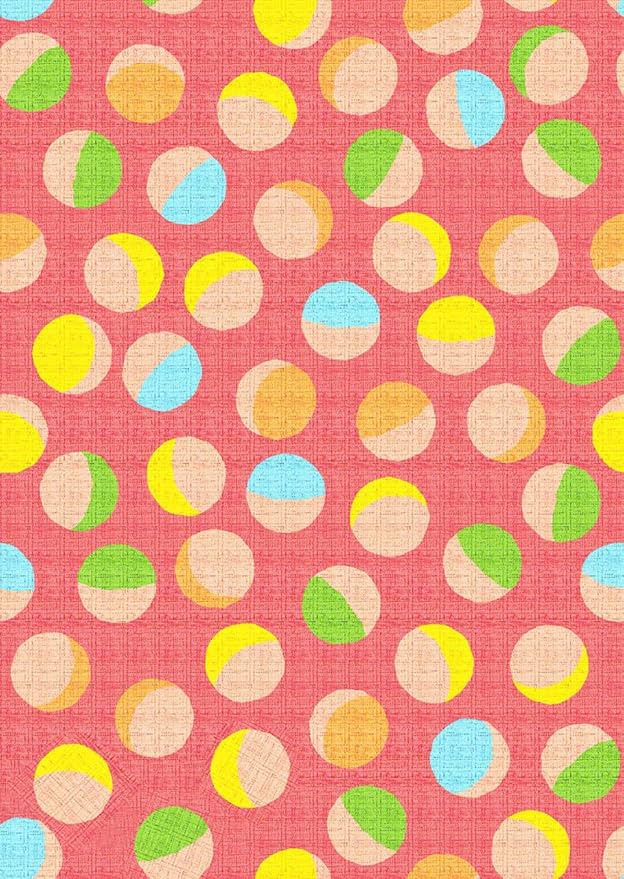 Retro Pink Yellow Green Polka Dot Texture Rug 4x6 Non Slip Washable Soft Area Rugs for Living Room Bedroom Nursery Room Stain Resistant Large Home Office Playroom Indoor Carpet