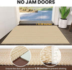 IOHOUZE Washable Runner Rug 3x12 Non Slip Rubber Backed Extra Long Hallway Runner Entryway Runner Indoor, Kitchen Rugs Woven Cotton Carpet for Hall Entrance Stair, Warm Beige/Orange/Apricot
