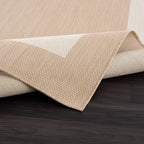 CAMILSON Outdoor Rug 6x9, Modern Outside Rugs for Patios Porches Waterproof Durable Washable Non-Shedding, Easy-to-Clean Indoor Outdoor Area Carpet (6 x 9, Bordered - Beige/White)