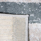 SUPERIOR Indoor Area Rug, Jute Backed, Modern Geometric Patchwork Floor Decor for Bedroom, Office, Living Room, Entryway, Hardwood Floors, Rockwood Collection, 5' x 8', Blue-Taupe