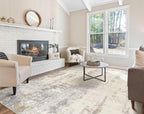 6x9 Area Rug Living Room Rugs - Washable Neutral Modern Abstract Soft Thin Rug Indoor Floor No Slip Rug Carpet for Bedroom Under Dining Table Home Office Decor - Light Brown/Gray