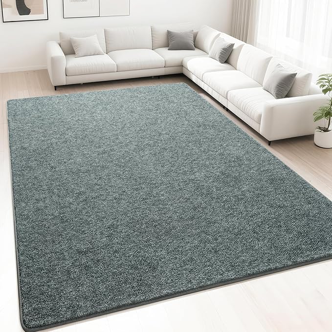 HQAYW 4x6 Area Rugs for Living Room Bedroom, Modern Thickened Memory Foam Soft Rug, Indoor Low Pile Minimalist Washable Non Slip Carpets for Kids Girls Boys Nursery Dorm Home Decor, Grey Green