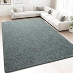 HQAYW 4x6 Area Rugs for Living Room Bedroom, Modern Thickened Memory Foam Soft Rug, Indoor Low Pile Minimalist Washable Non Slip Carpets for Kids Girls Boys Nursery Dorm Home Decor, Grey Green