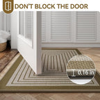 Front Door Mat 24''x35'', Absorbent Muddy Dirt Resist Washable Non Slip Low-Profile Indoor Doormat, Easy Clean Welcome Entryway Door Mats, Brown