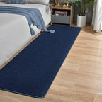 Runner Rug for Hallway, 2x8 Feet Non-Slip Washable Navy Blue Long Area Rug Runners for Hallways Bedroom, Soft Modern Comfy Memory Foam Runner Rugs Indoor Carpet for Kitchen Entrance Living Room