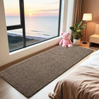 HQAYW 2x6 Soft Runner Rug for Hallways, Thickened Memory Foam Small Throw Bedside Rugs for Bedroom Living Room, Indoor Low Pile Washable Non Slip Carpet for Teens Kids Nursery Dorm Decor, Brown