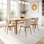 Nakagishi 7x9 Area Rug Living Room: Washable Boho Large Neutral Soft Farmhouse Modern Rugs Stain Resistant Moroccan Non-Slip Indoor Carpet for Bedroom Nursery Kids Playroom Office Dining Room- Brown