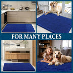 OLANLY Dog Door Mat for Muddy Paws 44x32, Absorbs Moisture and Dirt, Absorbent Non-Slip Washable Doormat, Quick Dry Chenille Mud Mat for Dogs, Entry Indoor Entryway Carpet for Inside Floor, Royal Blue