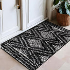Rugshop Geometric Shag Area Rug Anthracite Dark Gray and White 2' x 3' Ideal for Entryways, Kitchens, or Small Spaces
