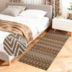 Kitchen Runner Rug,Kitchen Mats for Floor,Braided Rugs Non Slip Washable,20"x48" Boho Style,Brown and White Faux Jute Rug with Anti-Skid TPR Backing for Entryway,Bathroom,Kitchen,Bedroom