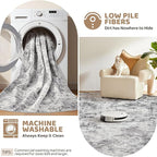10x14 Area Rug Living Room Rugs - Washable Neutral Modern Abstract Soft Thin Large Rug Indoor Floor No Slip Rug Carpet for Bedroom Under Dining Table Home Office Decor - Grey