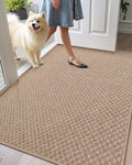 Color&Geometry Large Front Door Mat Indoor Entrance Non Slip Rubber Backed, 32"x48" Indoor Door Mats for Entryway, Dirt Trapper Double Doormat, Washable Front Door Rugs, Khaki (Rolled-up NO Creases)