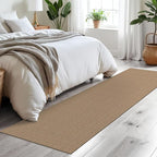 Braided Runner Rug 2x8 Ft Washable Runners for Hallways Non Slip Kitchen Runner Rug Cotton Entryway Runner Indoor, Woven Floor Carpet for Hall Kitchen Bedroom, Orange/Tan/Brown