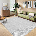 Washable Area Rug 5x7 - Boho Living Room Rug Soft Bedroom Rug Ultra-Thin Grey Modern Abstract Rainbow Dining Room Rugs Indoor Carpet for Living Room Nursery Room