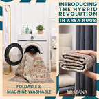 Istana Rugs 9x12 - Charcoal Olive Bedroom Rug - Washable Area Rugs 9x12 Living Room - Stain Resistant Machine Washable Rugs - Eco-Friendly Dining Room Area Rug - 9 x 12 Area Rugs for Living Room