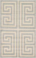 Unique Loom Athens Collection Classic Geometric Modern Border Design Area Rug (3' 3 x 5' 3 Rectangular, Gray/ Beige)