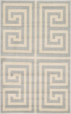 Unique Loom Athens Collection Classic Geometric Modern Border Design Area Rug (3' 3 x 5' 3 Rectangular, Gray/ Beige)