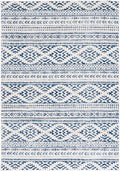 SAFAVIEH Tulum Collection Accent Rug - 2' x 4', Ivory & Navy, Moroccan Boho Tribal Design, Non-Shedding & Easy to Clean, Ideal for Front Door, Kitchen, Entryway, Foyer (TUL272D)
