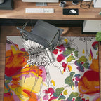 Rugshop Multi Bright Flowers Non Slip Non-Shedding Area Rug for Bedroom, Study and Living Room, 4' x 6'