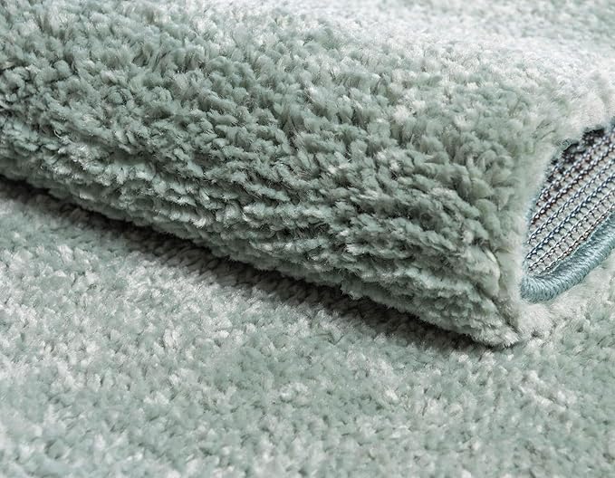 Unique Loom Solo Collection Area Rug - Calabasas (6' 1" Round, Light Blue)