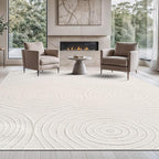 Beverly Rug Micro Loop Area Rug Light Gray 5x7 Geometric Modern Luxury Circular Durable Soft Indoor Rugs for Living Dining Room Office Stain Resistant Non Shedding Casual Indoor Carpet 5 x 7