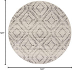 SAFAVIEH Adirondack Collection Area Rug - 10' Round, Light Grey & Grey, Modern Diamond Distressed Design, Non-Shedding & Easy Care, Ideal for High Traffic Areas in Living Room, Bedroom (ADR131C)