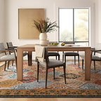 Phantoscope Washable Area Rug 6'x9' Non-Slip, Vintage Boho Rugs for Living Room, Bedroom, Dining Room, Distressed Moroccan Mosaic Diamond Pattern, Low-Pile Foldable Floor Carpet, Terracotta/Rust