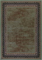 Antep Rugs Alfombras Bordered Modern 4x6 Non-Slip (Non-Skid) Low Pile Rubber Backing Indoor Area Rug (Green, 4' x 5'8")