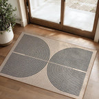 Lahome Rainbow Easy Jute Rug, 2x3 Farmhouse Kitchen Rugs Non Slip Washable Entryway Rug, Neutral Non Slip Non Shedding Low Pile Indoor Outdoor Door Mats for Porch Foyer