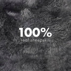 Sheepskin Long Hair 2x3 ft | Bedside Rugs for bedrooms, Sofa, Chair or The Dining Table | Each Sheepskin Rug is Unique and Created by Nature | Small Fluffy Rug in Color Dark Grey